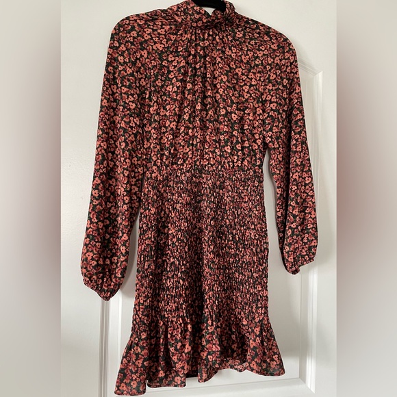 ZARA- Floral Black and Red Women's Dress - Picture 1 of 3
